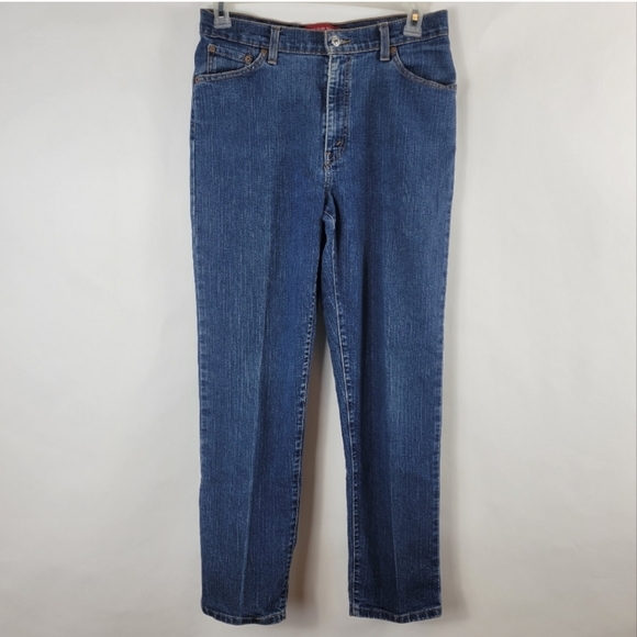 LEVI'S 512 Vintage Classic Slim Stretch Denim Blue Jeans Size 12 Blank RED TAB